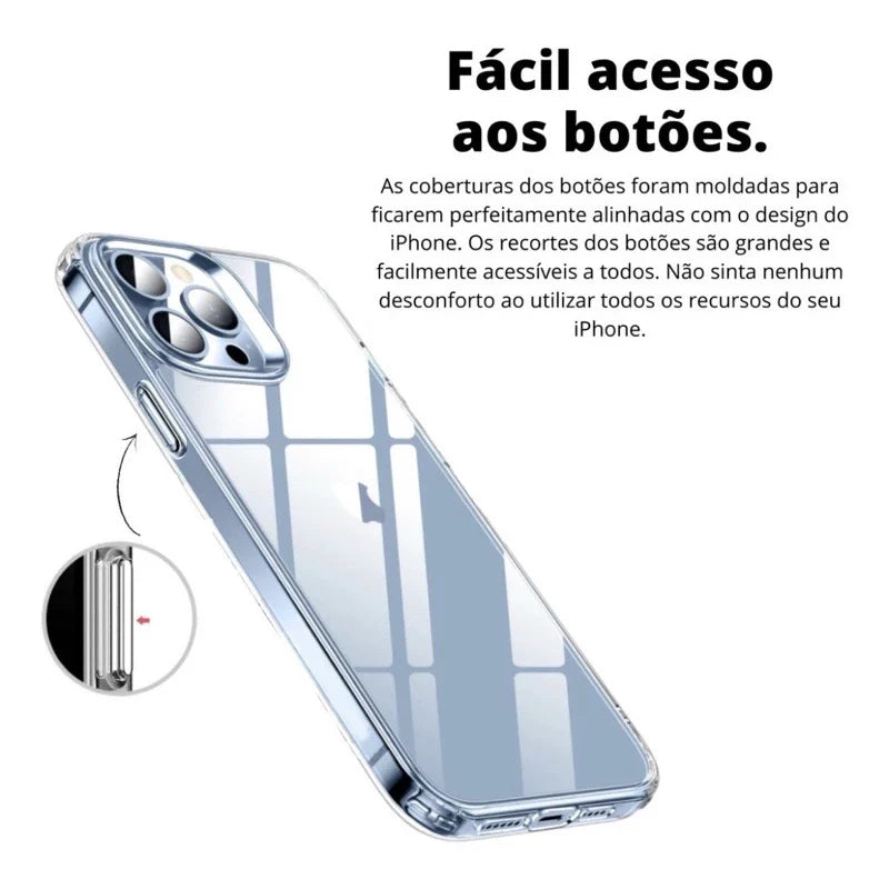 Capa Capinha Space Transparente Anti Impacto TPU Case Apple IPhone 6 7 8 Plus 15Ultra 12 12Pro 13 13Pro 15Pro 15 Ultra 14Pro 14 Pro Max Plus ProMax X/Xs Xr