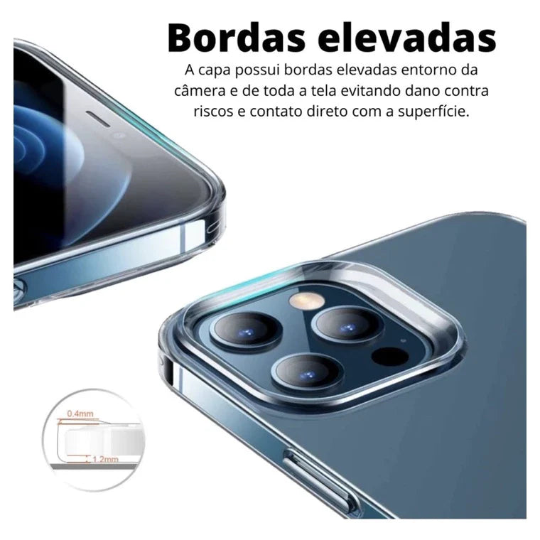 Capa Capinha Space Transparente Anti Impacto TPU Case Apple IPhone 6 7 8 Plus 15Ultra 12 12Pro 13 13Pro 15Pro 15 Ultra 14Pro 14 Pro Max Plus ProMax X/Xs Xr