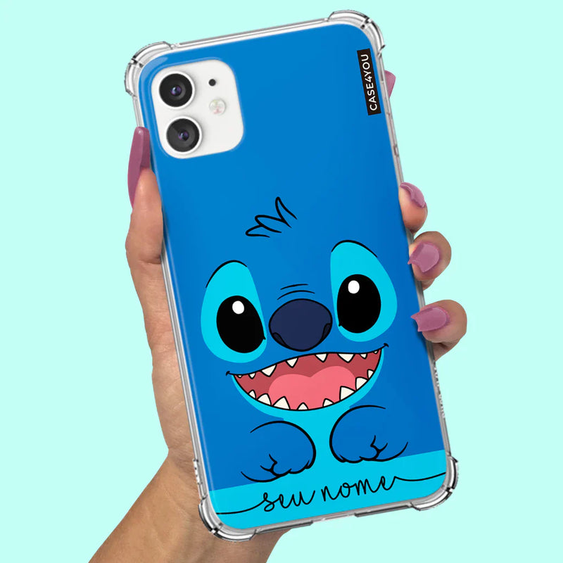 Capa Capinha de celular Personalizada Anti-impacto com nome Stitch