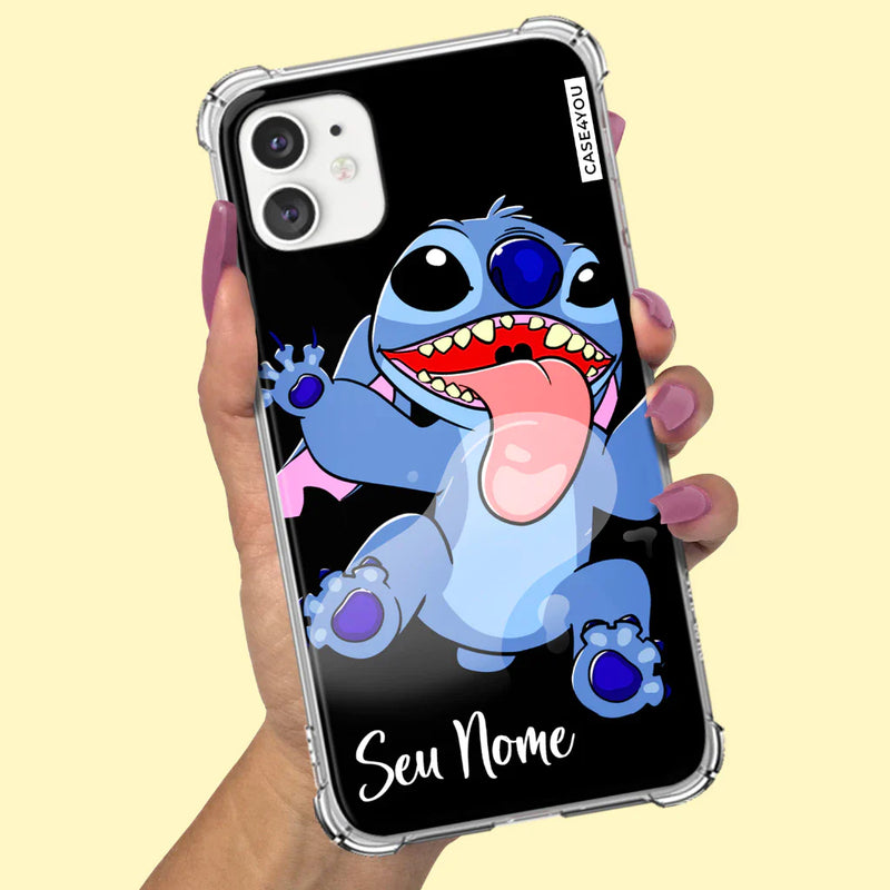 Capa Capinha de celular Personalizada Anti-impacto com nome Stitch