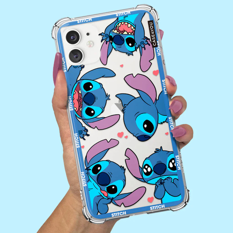 Capa Capinha de celular Personalizada Anti-impacto com nome Stitch