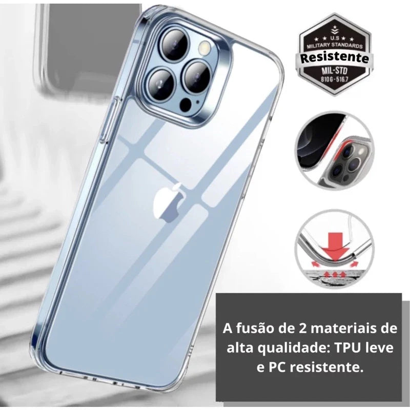 Capa Capinha Space Transparente Anti Impacto TPU Case Apple IPhone 6 7 8 Plus 15Ultra 12 12Pro 13 13Pro 15Pro 15 Ultra 14Pro 14 Pro Max Plus ProMax X/Xs Xr